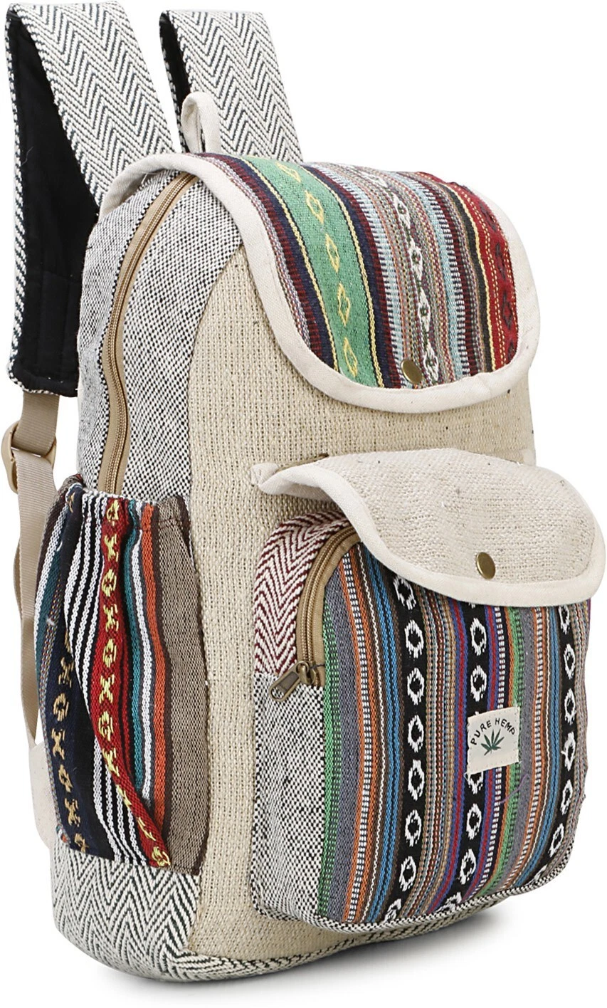 Small 5 L Backpack Laptop Backpack Natural Hemp Fabric Backpack | Laptop Bag454