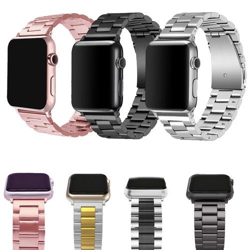 Pulseras Para Apple Watch Correas De Reloj Hombre Mujer Brazalete Rosa Oro  Plata | eBay