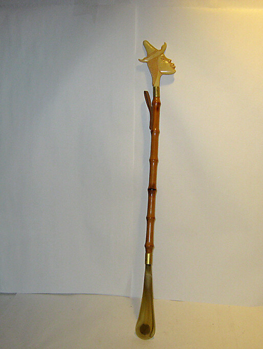 Vintage BAMBOO SHOE HORN marked Italy UNIQUE Gem