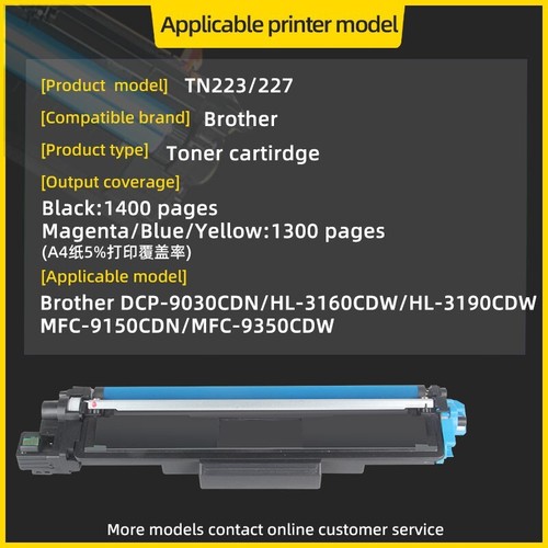 Nowe kasety z tonerem TN223/TN227 do Brother HL-L3160CDW L3290CDW 4pak (B/C/M/Y) - Zdjęcie 7 z 7
