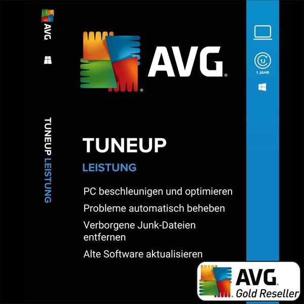 AVG PC TuneUp 2026 2 PC 1Jahr / TuneUp Utilities Vollversion/Upgrade DE-Lizenz