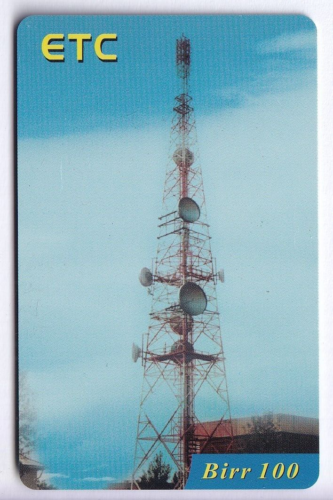 AFRIQUE TELECARTE / PHONECARD .. ETHIOPIE 100BR ETC ANTENNE 2 22/02/2011 +N° - Zdjęcie 1 z 2
