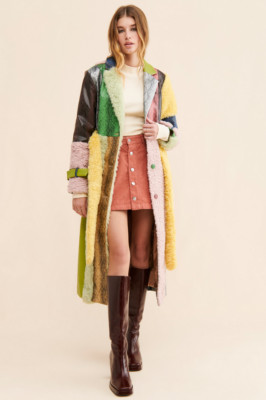 NEW ANTHROPOLOGIE x COLIN LOCASCIO $430 PAMELA PATCHED TRENCH COAT SZ S SMALL