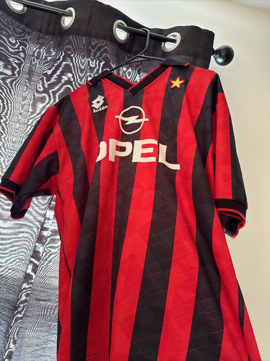 AC MILAN 1993-94 HOME SHIRT LOTTO JERSEY SOCCER SIZE M/L 100