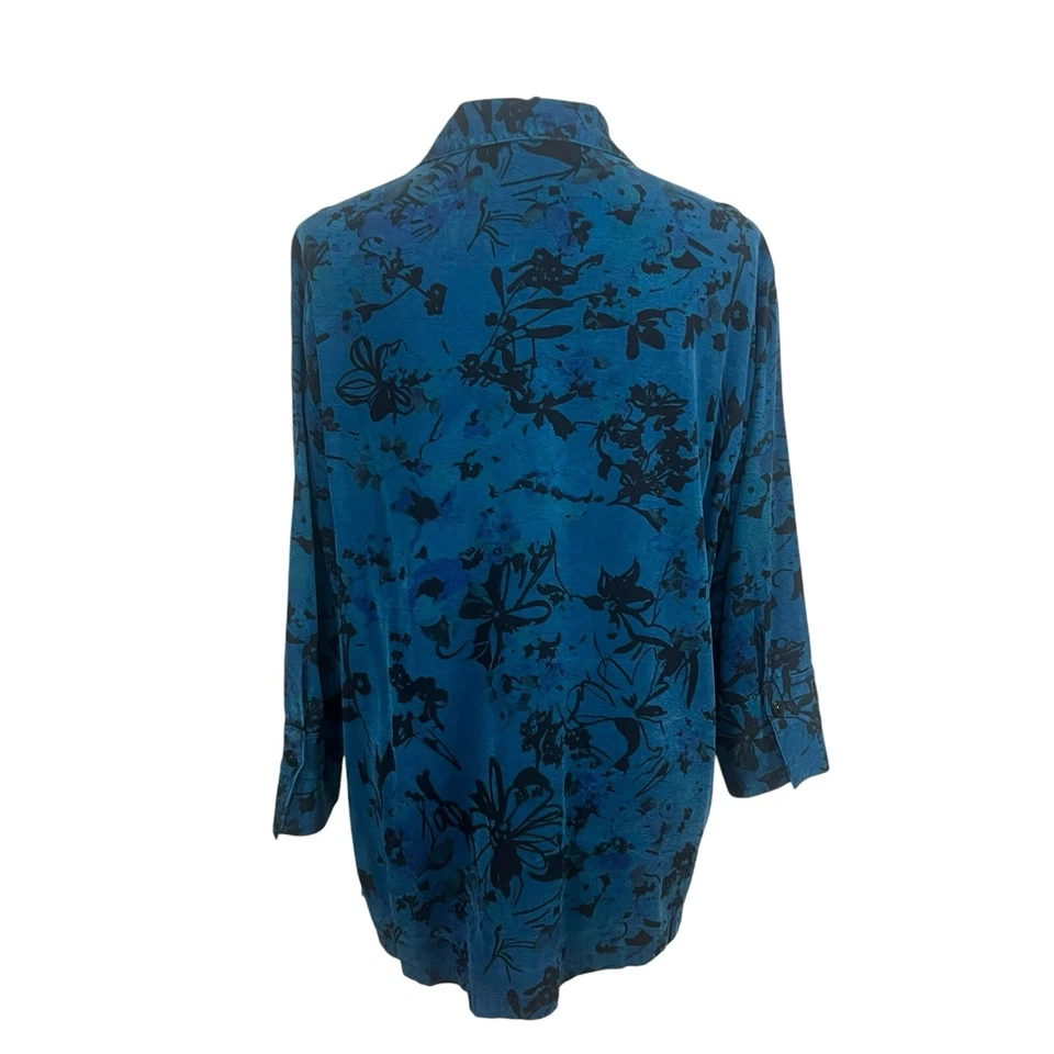 Tianello por Steve Barraza XS Azul Púrpura Estampado Abstracto Mezcla Tencel Hecho en EE. UU. Foto 3 de 4