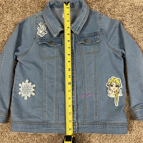 Disney Denim Jacket Kids Size 10 Elsa Frozen Olaf Collection By Tutu Couture - Picture 8 of 9