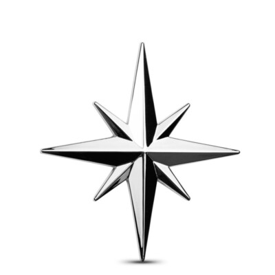 Auto Emblem- Polaris Nord Stern 3D Metall Motorrad Cars Silber Tuning 6×6 cm