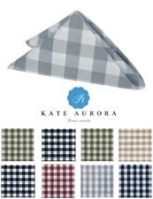 4 Pack Gingham Plaid Checkered Country Farmhouse Napkins - Assorted Colors