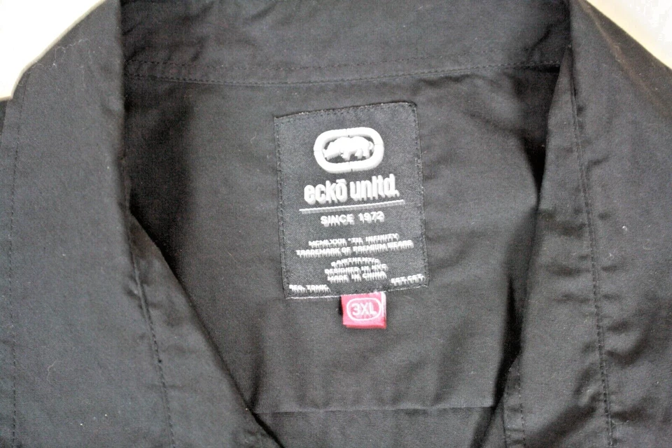 Camisa ECKO UNITD Para Hombres Negra con Epuladas y Bolsillos de Parche Algodón Poli Tela 3XL Foto 3 de 4