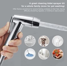 Handheld Pet Shower Sprayer Set  78" Long Hose Bath Dog Cat Bathing Rinse Toilet