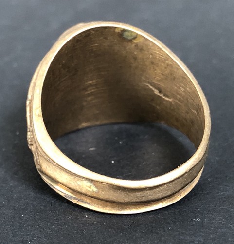 Anello vintage in ottone per pompiere volontario, taglia 11 - Foto 7 di 8