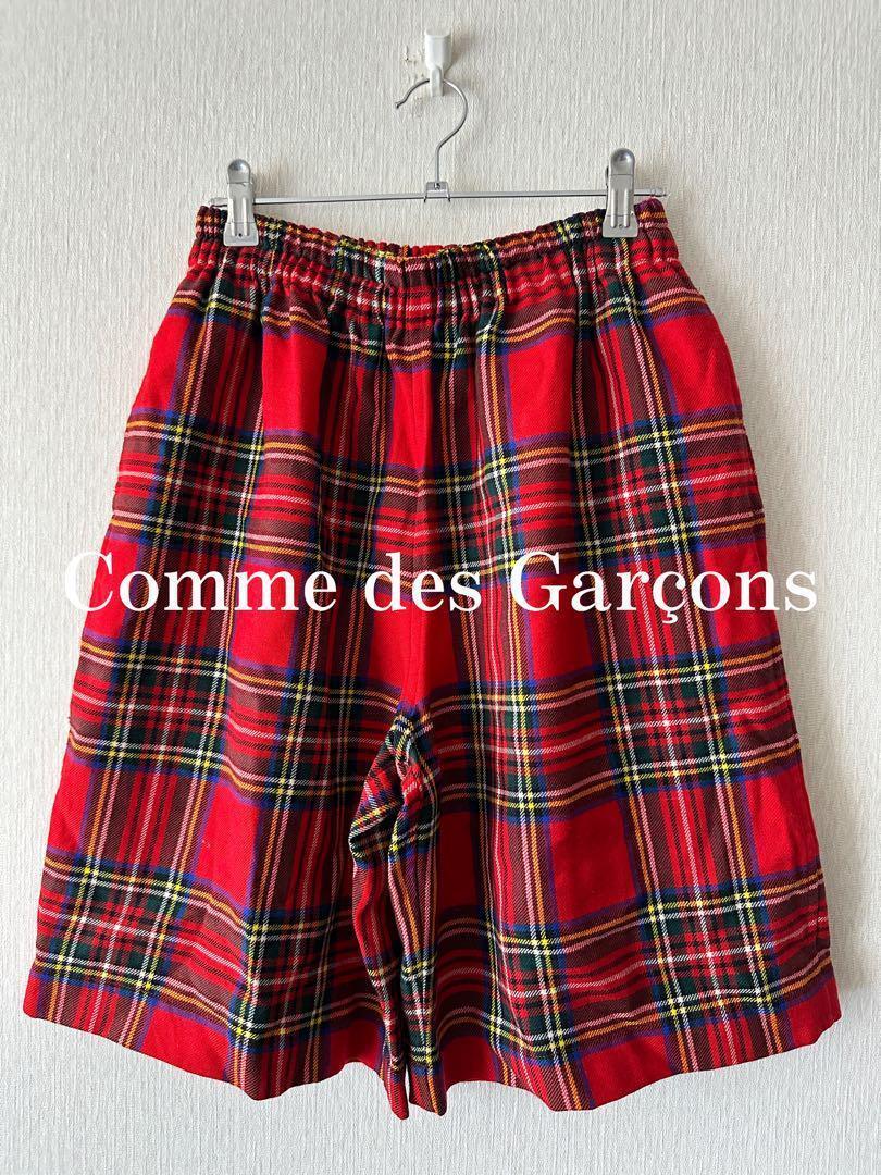 COMME des GARÇONS】タータンスカートトラウザーズパンツ ふき取ら