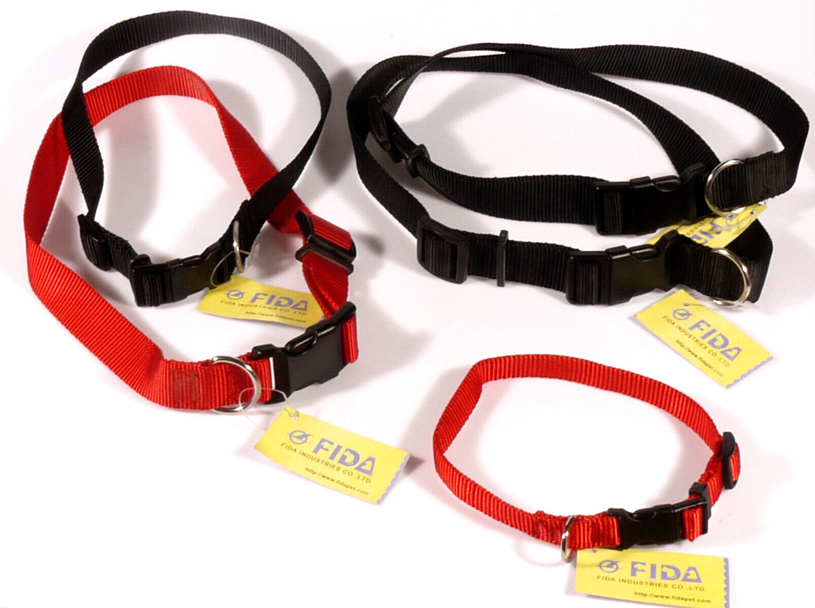 Set 5 Collari Addestramento Fida Pet | Nylon Tecnico e Catarifrangente