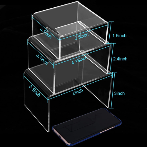 6 Pcs Acrylic Risers for Display, Acrylic Display Riser, Clear Display Stands fo - Picture 2 of 12