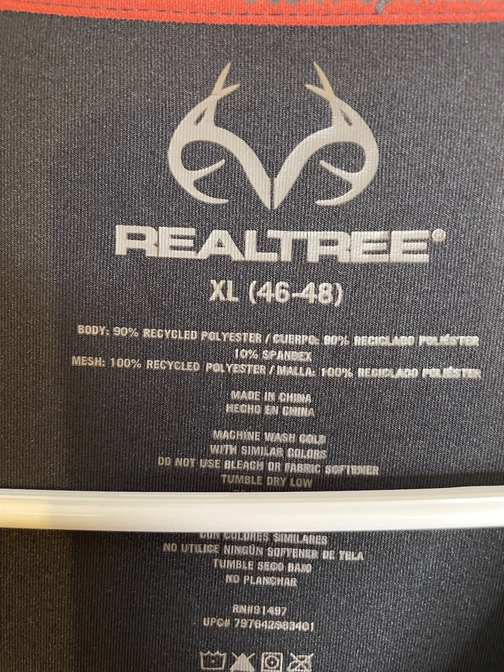 Realtree Base Layer Long Sleeve Black Shirt Logo Stretch Men’s Sz XL 255 - Image 4 of 4