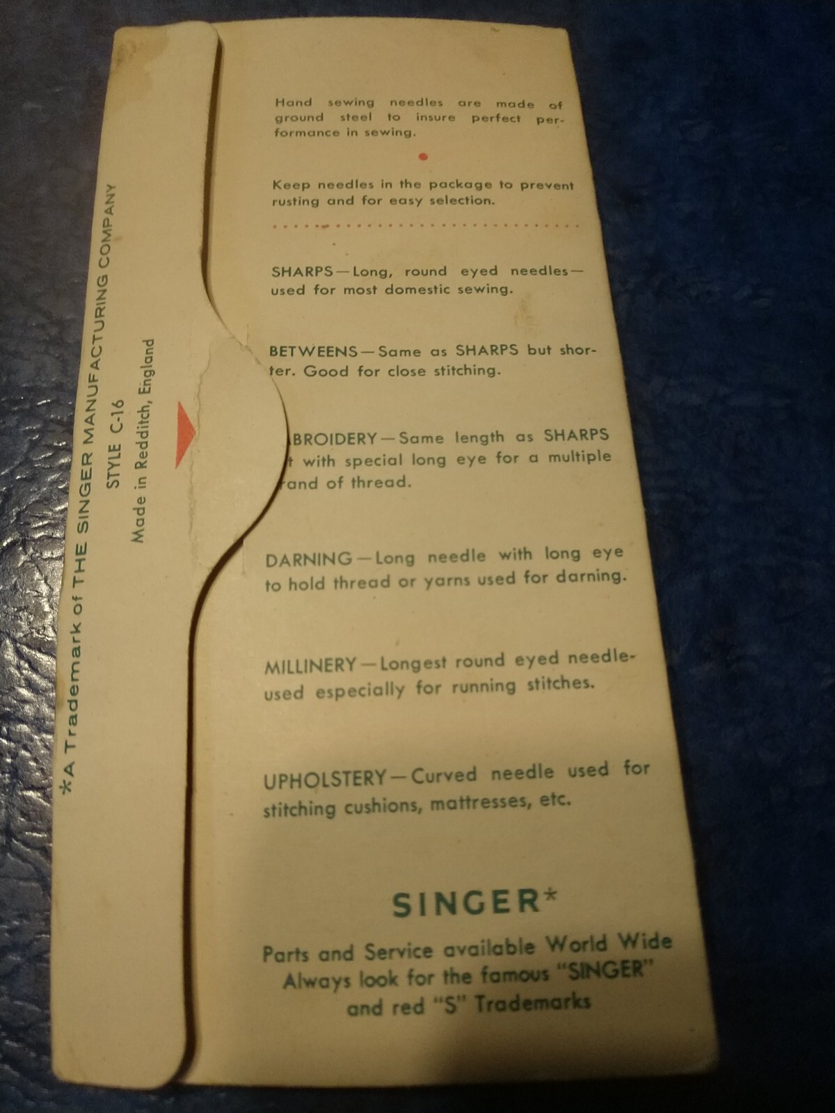 Vintage Singer Hand Sewing Needles eBay