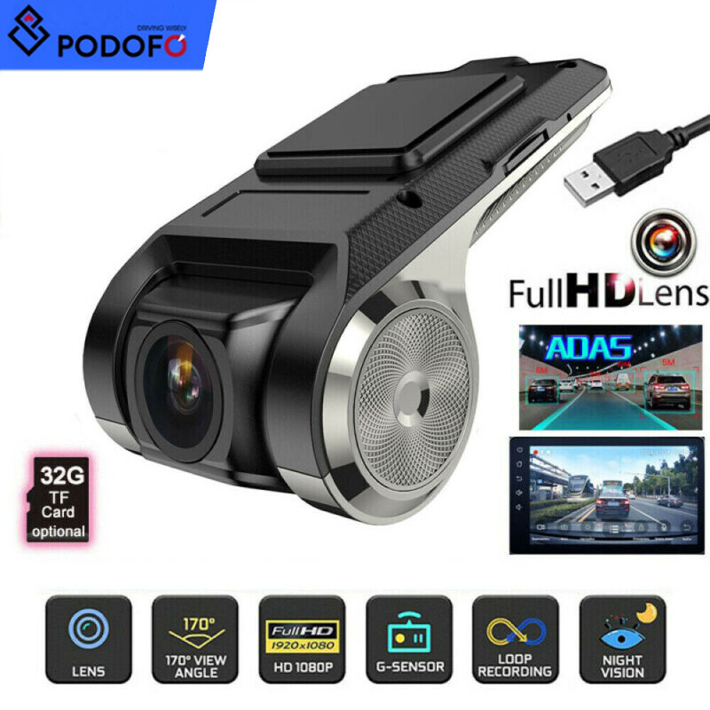 Samochód DVR Dash Cam Rejestrator wideo Kamera samochodowa Noktowizor G-sensor 170° ADAS z 32G - Zdjęcie 2 z 13