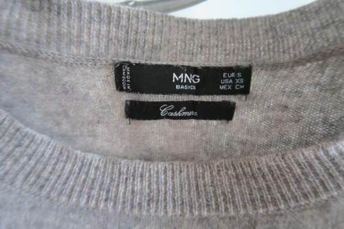 Pull gris col rond , manches longues, Mango, t: S. 100% cachemire. - Imagen 8 de 12
