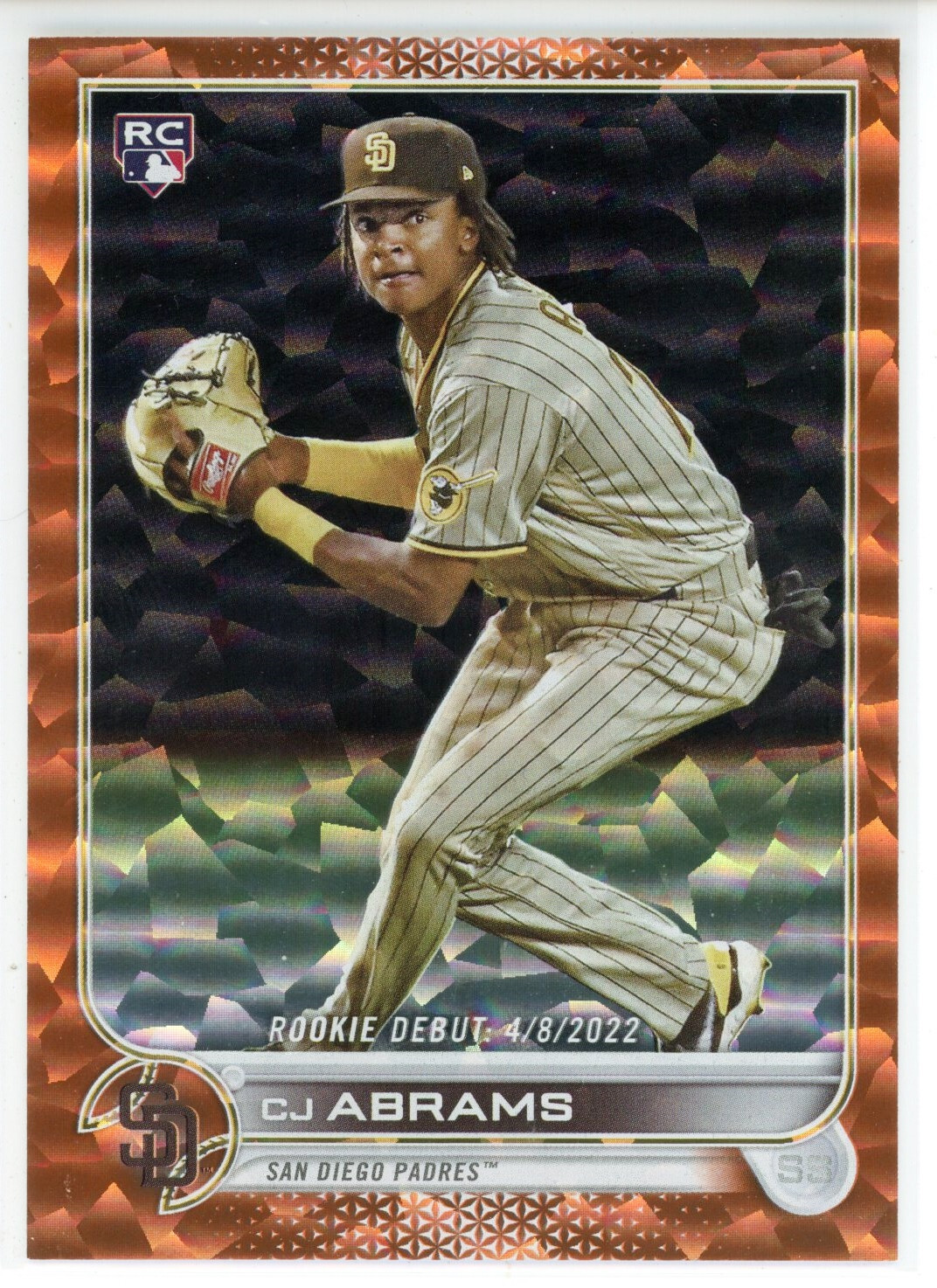 2022 Topps Update Orange Foil #US327 CJ Abrams RC Debut (Padres)/299