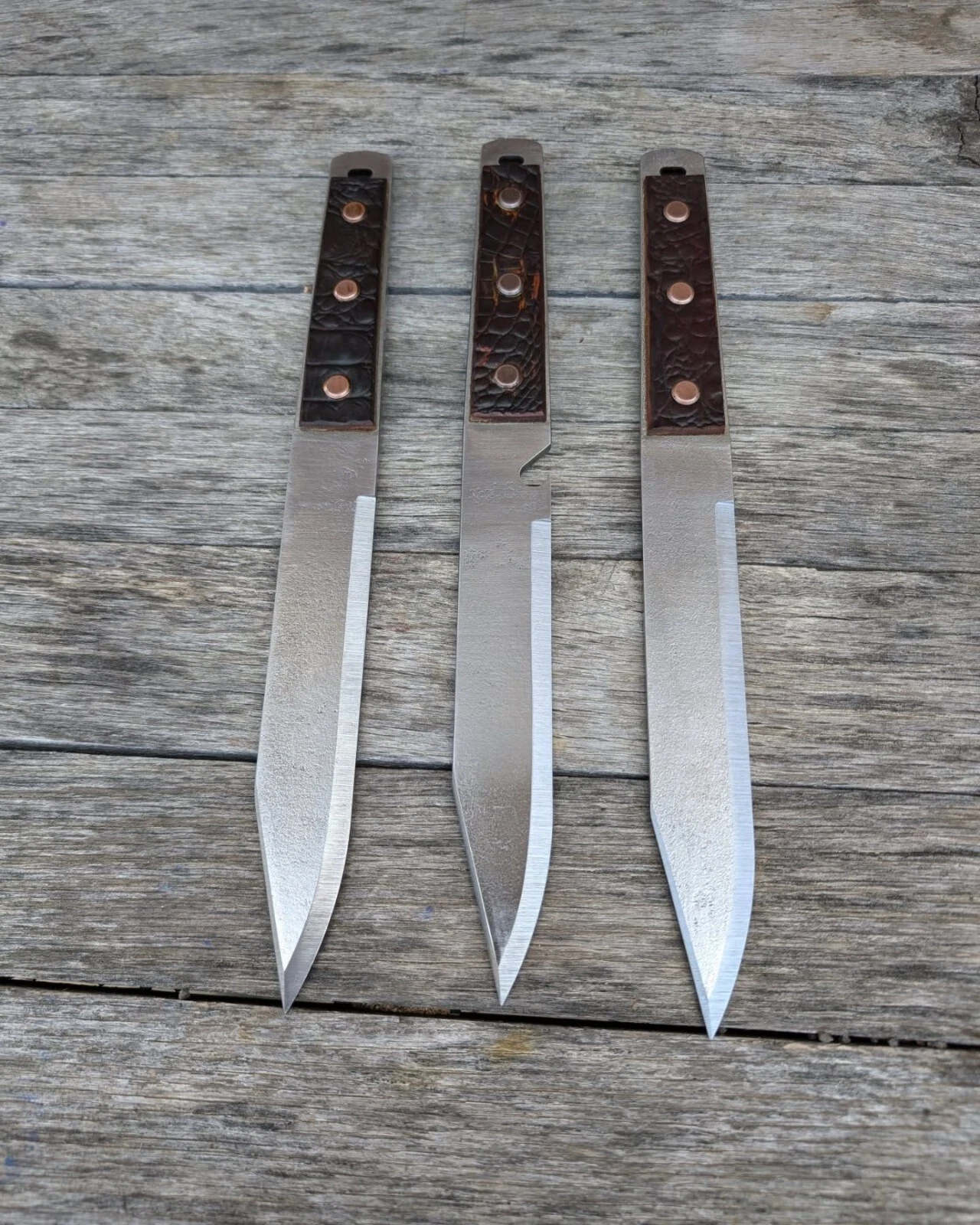 FIF CUSTOM HAND FORGED CARBON STEEL PROFESSIONAL THROWING SET OF 3 WITH SHEATH