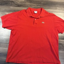 LaCoste Polo Shirt Mens 8 XXL Bright Red Short Sleeve Rugby Alligator Devanlay