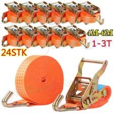 24 x Spanngurte mit Ratsche und Haken 6m 3000kg T&Uuml;V GS Ratschengurte DE 3t DHL
