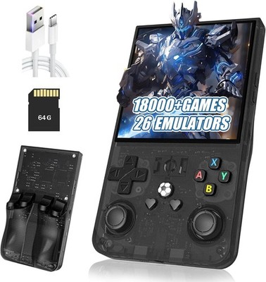 R36MAX Retro Handheld Spielkonsole 3,5-Zoll IPS 64 GB mit 20000+ Games Spielen ~
