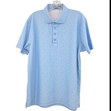 G/Fore Men's Floral Print Polo Shirt Blue Large