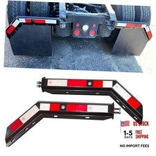 Angled Spring Loaded Mud Flap Hanger Bracket Mudflap Holder Set 1-1/8" Black