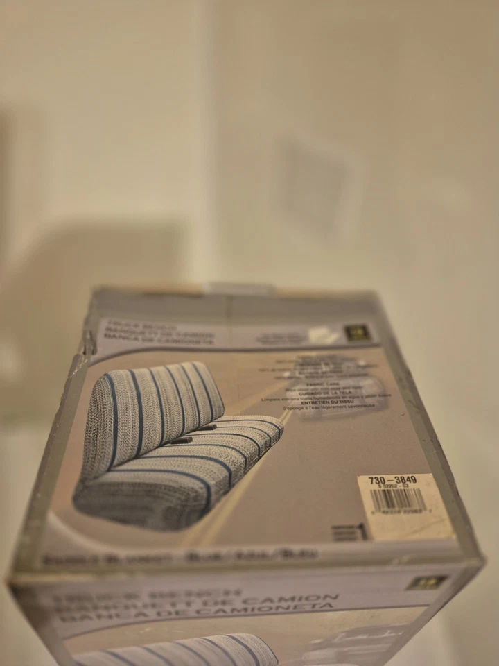 Manta de sillín Saddleman cubierta de asiento de banco de camión - rayas azules 02252-03 Foto 4 de 4