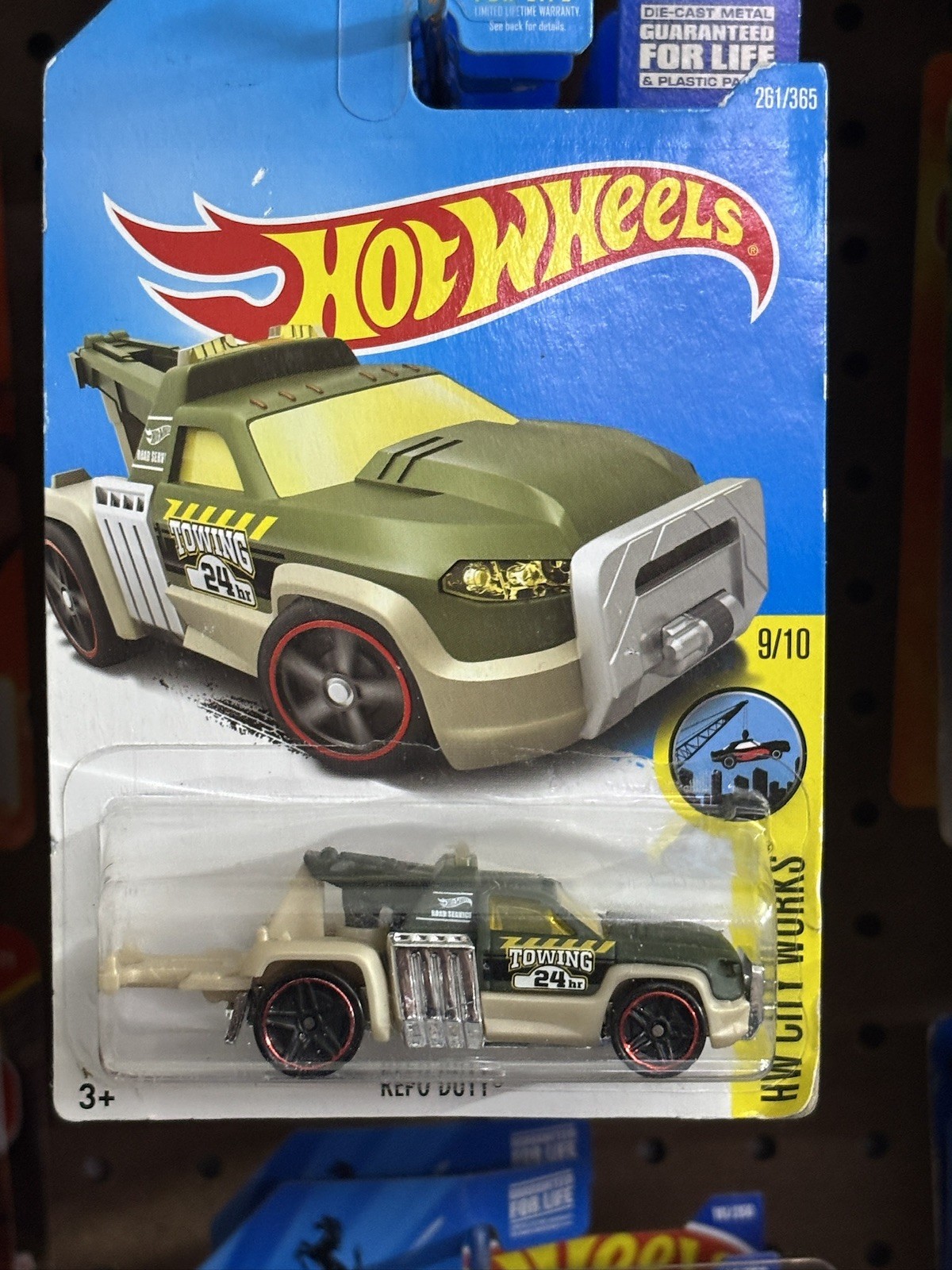 2017 HOT WHEELS HW CITY WORKS #9/10 REPO DUTY GREEN/TAN  #261/365
