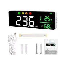 Digital Sound Level Decibel Meter Noise Detector Day Time Temp Humidity Display