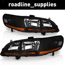 Pair Headlights For 1998-2002 Honda Accord Black Headlamps Wo Bulbs