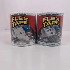 (2) Flex Seal White & Clear 4" X 5' Rubberized Waterproof Flex Tape