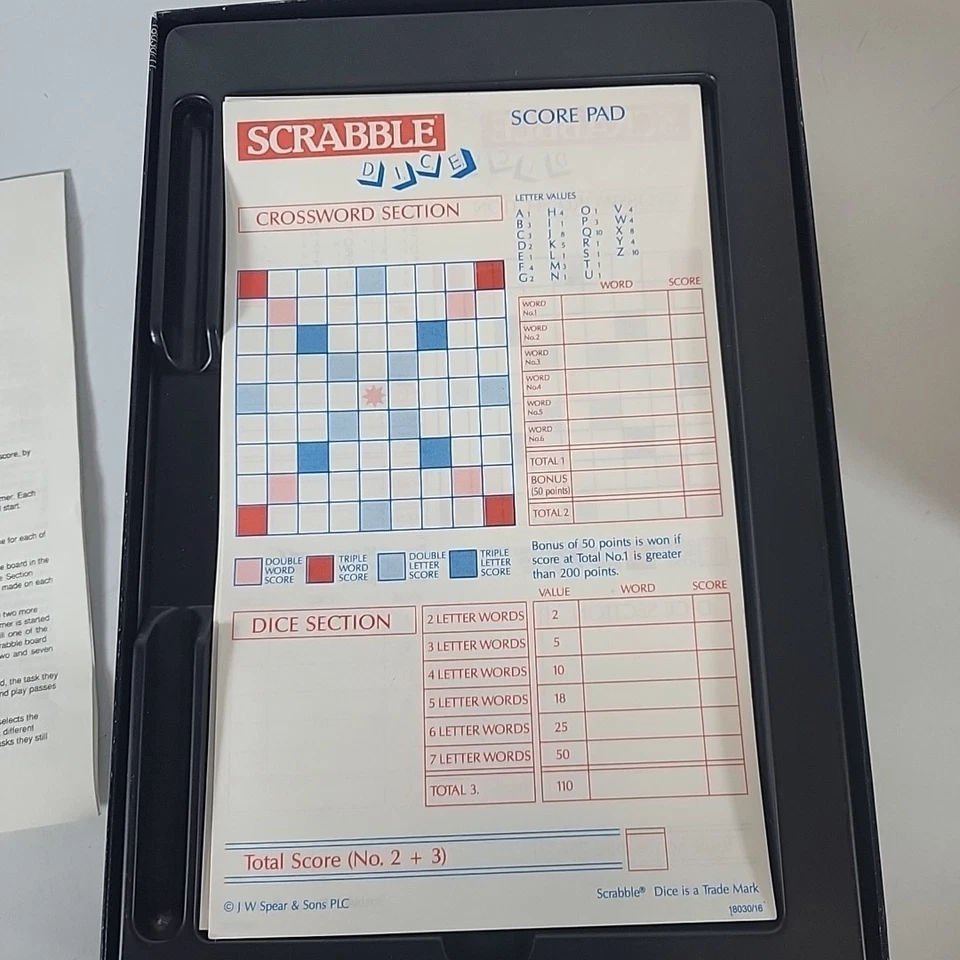 Vintage Spears Games Scrabble Dice Word Game 1990 Complete Classic Set - Image 3 of 4