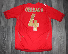 ENGLAND NATIONAL TEAM 2006-08 FOOTBALL AWAY SHIRT JERSEY VINTAGE GERRARD #4 SZ M
