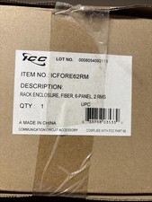 NEW ICC ICFORE62RM 6-Panel Fiber Optic Rack Mount Enclosure - For Adapter Panel