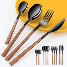 Stainless Steel Flatware Set for 4, Cutlery Utensils Set Include Knives/Forks...