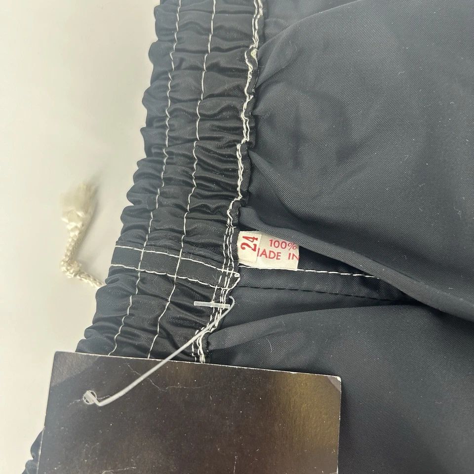 1970s Sports Shorts Vintage Deadstock Black Nylon Made in England Womens XS Uk 6 - Image 4 of 4