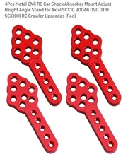 4Pcs Metal CNC RC Car Shock Absorber Mount Adjust Height Axel Upgrades (Red)