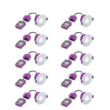 KnightsBridge SPKEVFS10 5-7W Fire Rated LED Dim downlight White IP65 CCT 10 PK