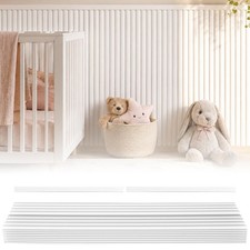 17Pcs 40" PSs Wainscoting Panel 3D Fluted Paintable Slat Wall Panels Home Deco