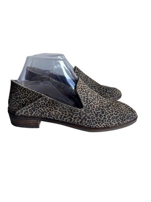 Lucky Brand Cahill Leopard Print Flats Size 8 Leather Cheetah Animal Print