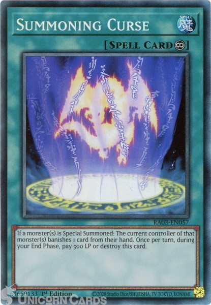 RA03-EN057 Summoning Curse : Collector's Rare 1st Edition YuGiOh Card