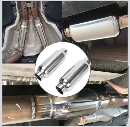 2.5 Inch Inlet 2.5 Inch Outlet Muffler, Pair of Universal Stainless Steel Wel... - Picture 5 of 9