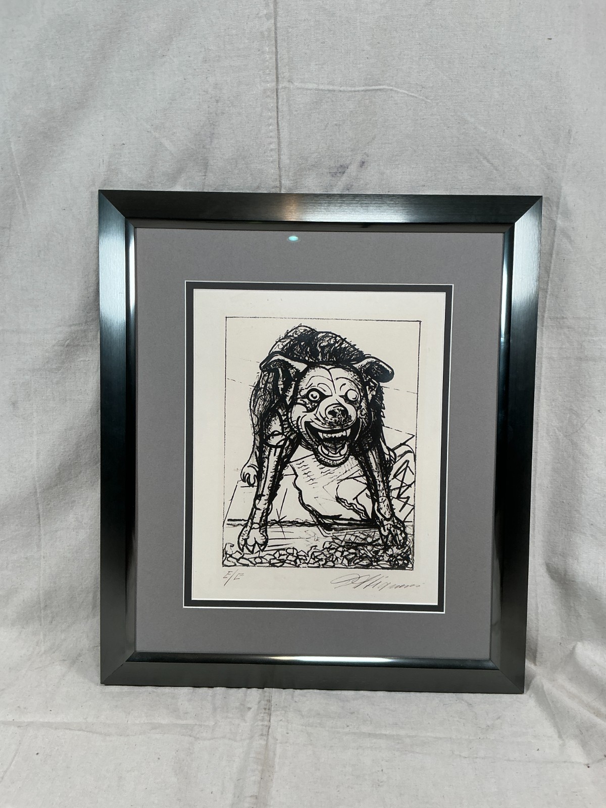 David Alfaro Siqueiros 1896-1974 "Guardian de la paz" signed mexico lithograph