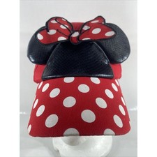 Disney Minnie Mouse Red Polka Dot Cap Hat With Ears Kids Baseball Cap