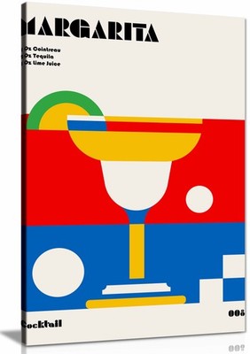 Gerahmtes Leinwandbild Margarita Bauhaus Cocktail, Bilder für Wohnwände Deko