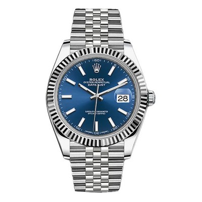 Rolex Datejust 126334 41mm Blue Index Fluted Bezel Jubilee Watch Mint