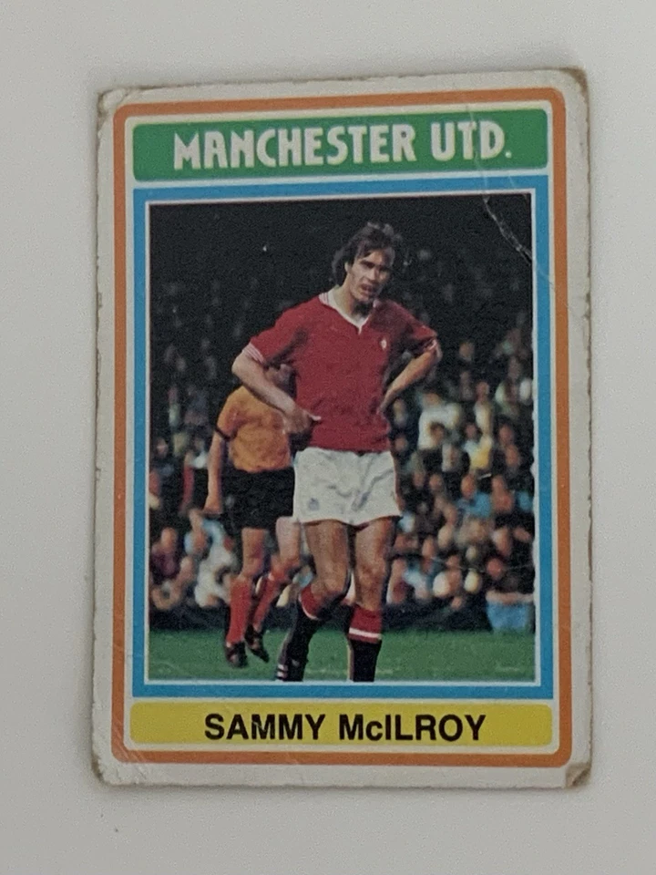 MANCHESTER UNITED Topps 1976-77 Sammy McIlroy Football Card #179 - Image 1 of 2